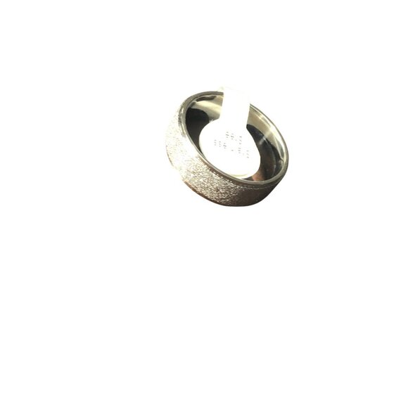 Matte Sliver Stainless Steel Ring Unisex With Subtle Glitter Finish Comfortable - Picture 4 of 6